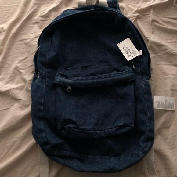 dark denim backpack